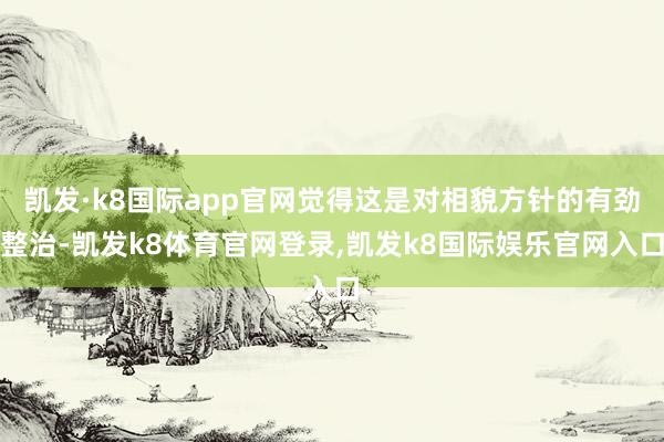 凯发·k8国际app官网觉得这是对相貌方针的有劲整治-凯发k8体育官网登录,凯发k8国际娱乐官网入口