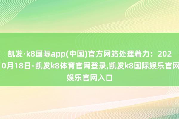 凯发·k8国际app(中国)官方网站处理着力：2024年10月18日-凯发k8体育官网登录,凯发k8国际娱乐官网入口