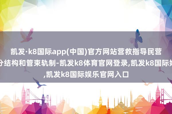 凯发·k8国际app(中国)官方网站营救指导民营企业完善处分结构和管束轨制-凯发k8体育官网登录,凯发k8国际娱乐官网入口