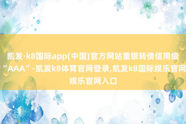 凯发·k8国际app(中国)官方网站重银转债信用级别为“AAA”-凯发k8体育官网登录,凯发k8国际娱乐官网入口