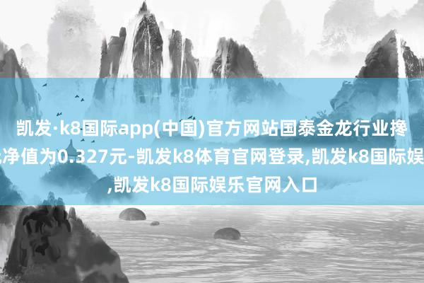 凯发·k8国际app(中国)官方网站国泰金龙行业搀和最新单元净值为0.327元-凯发k8体育官网登录,凯发k8国际娱乐官网入口